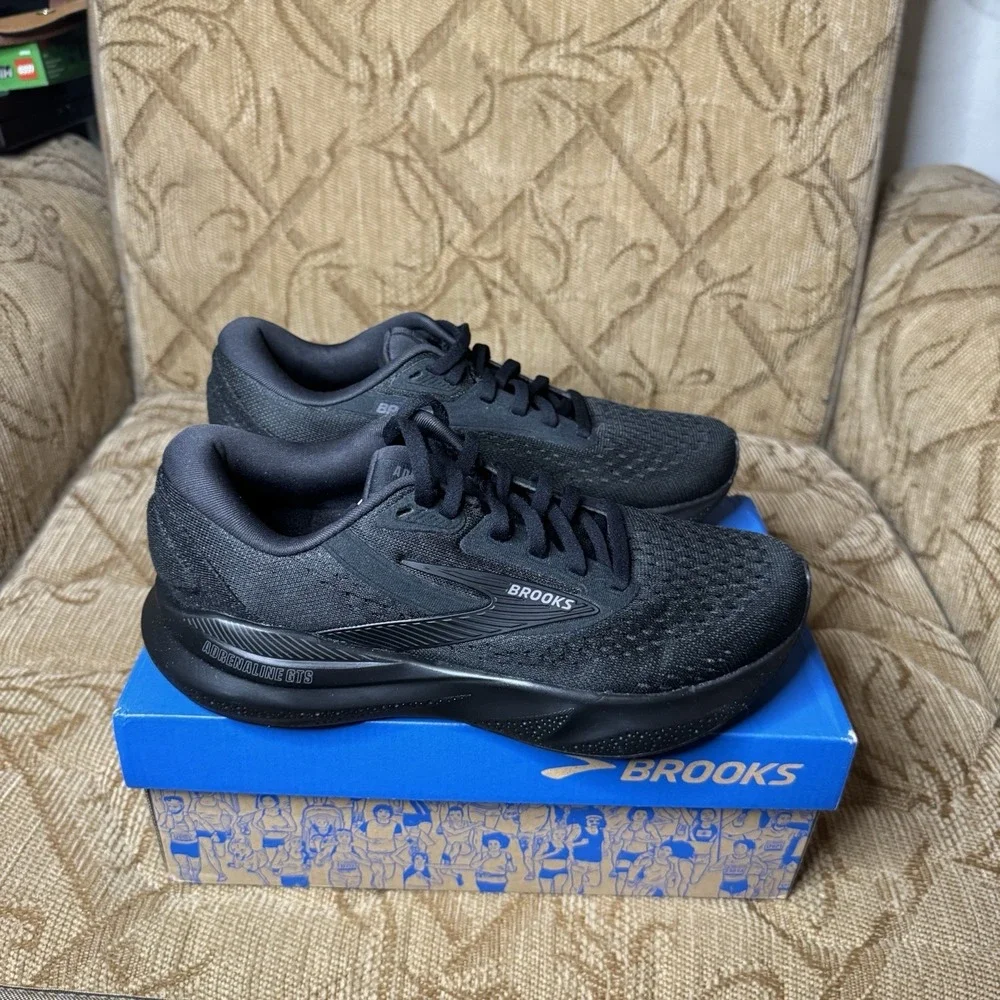 Brooks Women's Adrenaline GTS 24 Road-Running Shoes Black/Black/Ebony‎ Size 6B - Picture 4 of 9